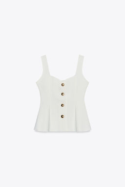 STRETCH PEPLUM WAISTCOAT TOP - Zara фото 6