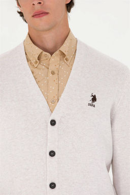 U. S. Polo Assn Мужской базовый трикотажный кардиган Stone Melange - U.s. polo assn фото 7