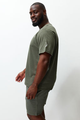 TRENDYOL MAN Buyuk Beden Bordo Regular Fit Rahat Bask?l? Sortlu Pijama Tak?m? TMNSS23PT00014 - Trendyolmilla фото 3