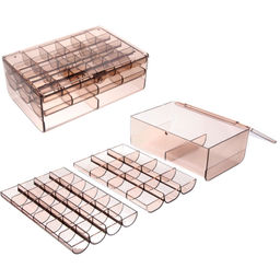 Цена за 2 шт. Органайзер для хранения "ТАРТИ ТАН", цвет прозрачный, три отделения13*18.5*7.7см (упаковка коробка)