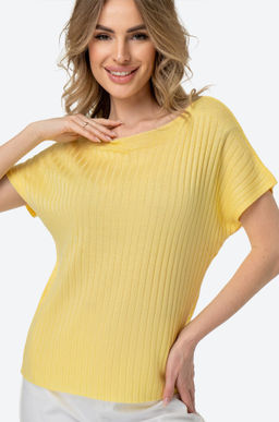 Женский джемпер с коротким рукавом в рубчик Happy Fox  фото 54