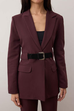 Murdum Kemerli Fitted/Vucuda Oturan Dokuma Blazer Ceket TWOAW26BC00068 - Trendyolmilla фото 3