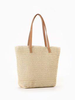 Сумка пляжная на молнии, на подкладке, бежевая - Simaland фото 4