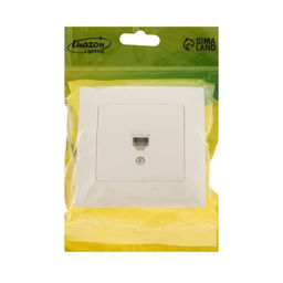 Розетка телефонная Luazon Lighting «Антей», скрытая, IP20, одноместная, белая