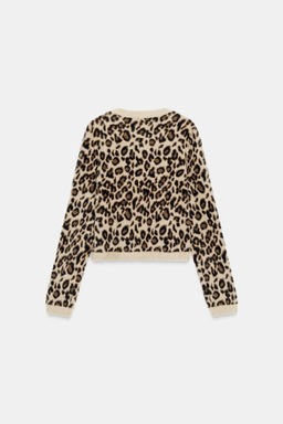 ANIMAL PRINT FAUX FUR KNIT JUMPER - Zara фото 2