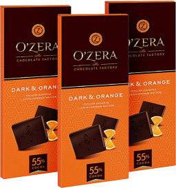 OZera, шоколад горький с апельсиновым маслом Dark&Orange, 90 г - O`zera фото 2