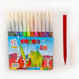 Цена за 12 шт. Фломастеры, 12 цветов, невентилируемый колпачок, блистер