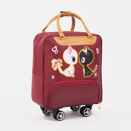Сумка дорожная 20 на колёсах, отдел на молнии, наружный карман, цвет бордовый