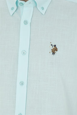 Мужская вода -зеленая рубашка с короткими рукавами в корзине - U.s. polo assn фото 7