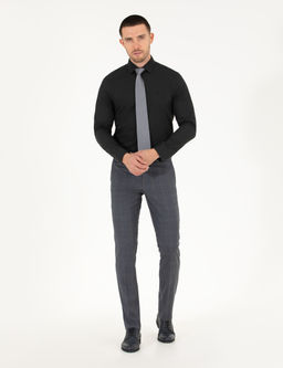 Siyah Slim Fit Uzun Kollu Klasik G_mlek