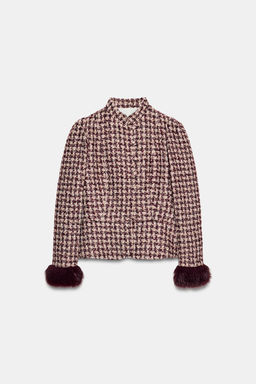 STRUCTURED BLAZER WITH FAUX FUR CUFFS - Zara фото 16