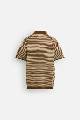 STRIPED KNIT POLO SHIRT - Zara фото 7