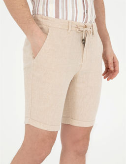 Kahverengi Slim Fit Keten Kar___ml_ Dokuma _ort