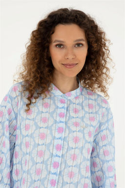 U. S. Polo Assn / Женская голубая рубашка с длинным рукавом - U.s. polo assn фото 2