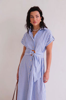 Martichelli Платье-рубашка в голубую полоску  фото 2