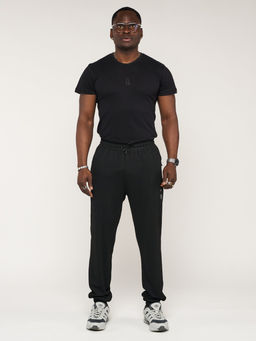 Брюки джоггеры спортивные большого размера мужские черного цвета 006Ch - FUYOUKAI фото 2