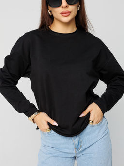 Женский лонгслив из футера 2-х нитки черный ВК-25 (35)