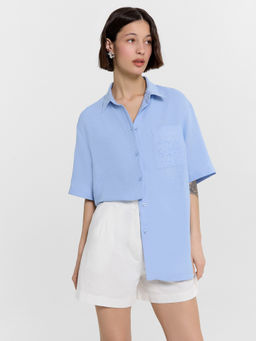 Рубашка женская голубая