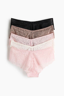 Pack de 5 bragas hipster de encaje