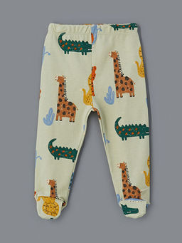 Dinozor Bask?l? ?orapl? Erkek Bebek Pijama Alt 2li