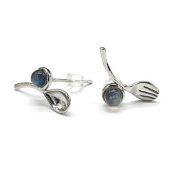 Серьги джекеты с лабрадором 8*18мм, 1,4г