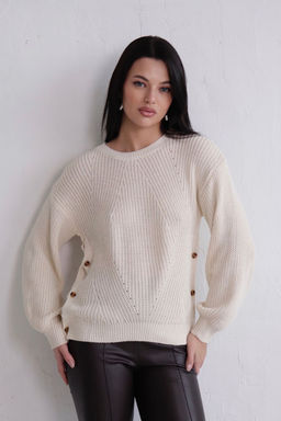 11072 Джемпер айвори с пуговицами - Martichelli фото 16