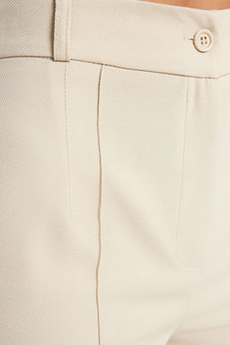 Vizon Straight/Duz Kesim Yuksek Bel Nervur Dikisli Dokuma Pantolon TWOSS21PL0093