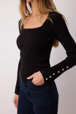 Yag Yesil Merserize Gorunumlu Premium Iplik/Ozel Iplik Triko Kazak TWOAW26KZ00089 - Trendyolmilla фото 7