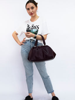 LACCOMA сумка Роза-22-Л815-ежевичный эко кожа хлопок