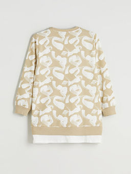 Bisiklet Yaka Desenli Kad?n Sweatshirt Tunik