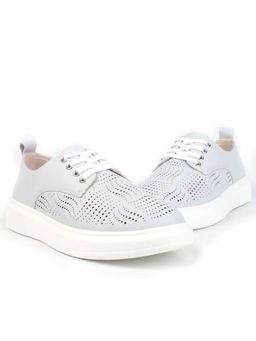 05-HY1-3D GRAY Кроссовки женские (натуральная кожа)