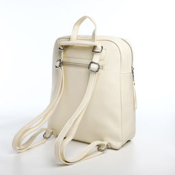 Рюкзак женский из искусственной кожи на молнии, 3 кармана, цвет молочный - Simaland фото 3