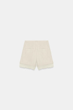 BERMUDA BAJO PUNTILLA / Beige claro