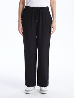 Beli Lastikli D?z Geni? Pa?a Kad?n Pantolon - Waikiki фото 3