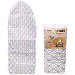 Чехол для гладильной доски, Листья, п/э, подклад поролон, на шнурке, 130*50 см