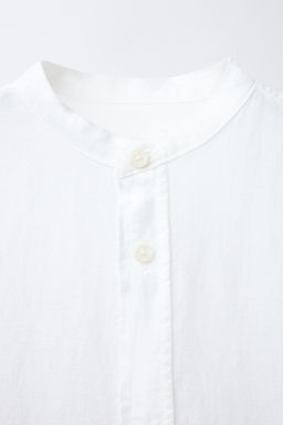 COTTON LINEN STAND COLLAR SHIRT - Zara фото 3