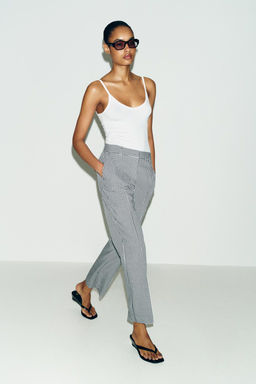 GINGHAM CHECK TROUSERS - Zara фото 4