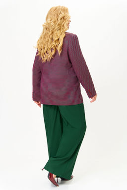 Жакет Swallow 816 Зелёно-бордовая мелкая гусиная лапка фото 10