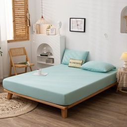 Комплект постельного белья Однотонный Сатин на резинке CSR034 2 спальный