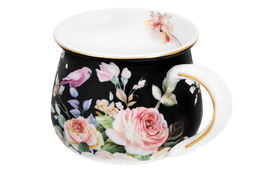 Кружка 250 мл 11,5*8,5*7 см Певчие птички на черном бочонок NEW BONE CHINA - Elan gallery фото 6