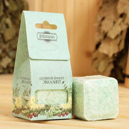 Соляной брикет куб «Эвкалипт» 200 г «Добропаровъ»
