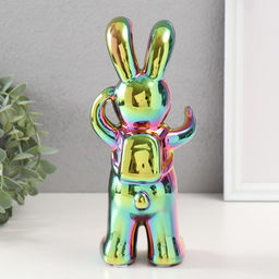 Фигурка керамика Модный зайка, зелёный хамелеон, 7?9.5?22 см