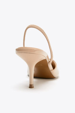 PATENT-EFFECT SLINGBACK HEELS - Zara фото 11
