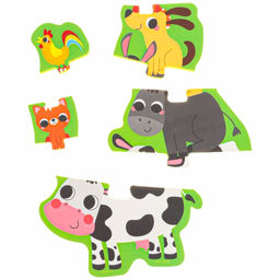 Пазлы мягкие для малышей Крошка Я «Пирамидка: Животные фермы», 5 деталей