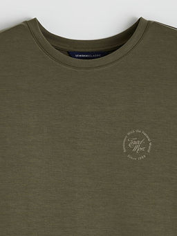 Bisiklet Yaka Bask?l? Erkek Ti??rt