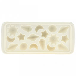 Форма для льда пластмассовая (мармелада) "Космос - 17 штук" 25х11см h3,2см, цвета в ассортименте: сиреневый, белый, голубой, в п/эт пакете (Китай)