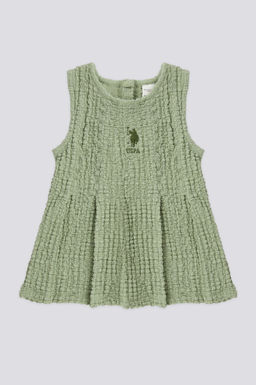 Зеленое платье без рукавов для маленьких девочек Неожиданная скидка в корзине