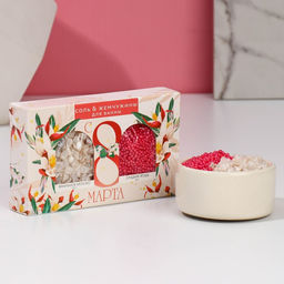 Подарочный набор косметики С 8 Марта!, соль для ванны 100 г и жемчуг для ванны 80 г, Чистое счастье