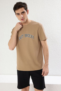 TRENDYOL MAN Gri Regular Fit Slogan Bask?l? Waffle Orme Sortlu Pijama Tak?m? TMNSS25PT00008 - Trendyolmilla фото 6