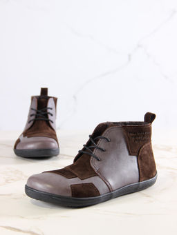 Ботинки 305.Натаbl. Вакса коричневая+корич замша/Байка